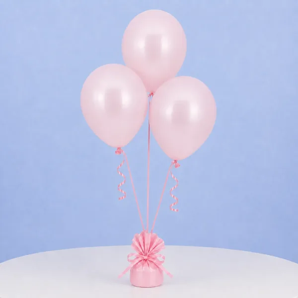 pink-balloons_2026 Set of 3 pink balloons with sticks and cups, ideal for birthdays and baby showers, adding a joyful touch to celebrations.