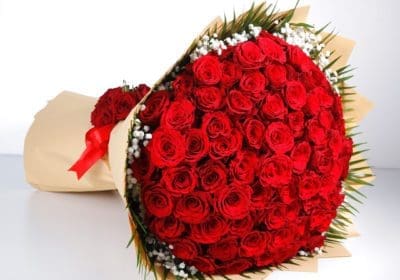 Beauty In Red rose bouquet by Black Tulip Flowers