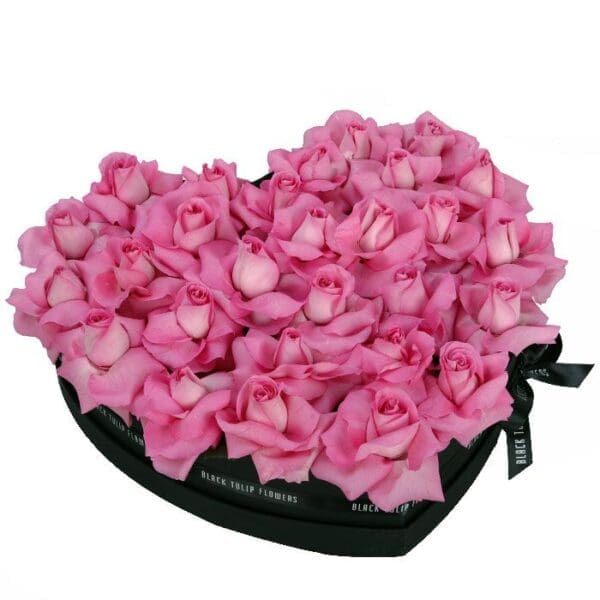 Perfect Pink Roses in Heart Shaped Box Heart Shaped Pink Roses
