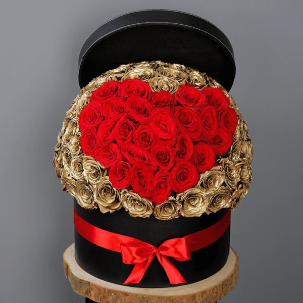 Sweet Golden Roses In A Box Sweet Golden Roses In A Box by Black Tulip Flowers