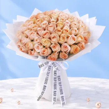 100 Peach Roses online delivery in qatar