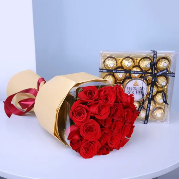 01-85 Proposal Bouquet with Ferrero For Valentines