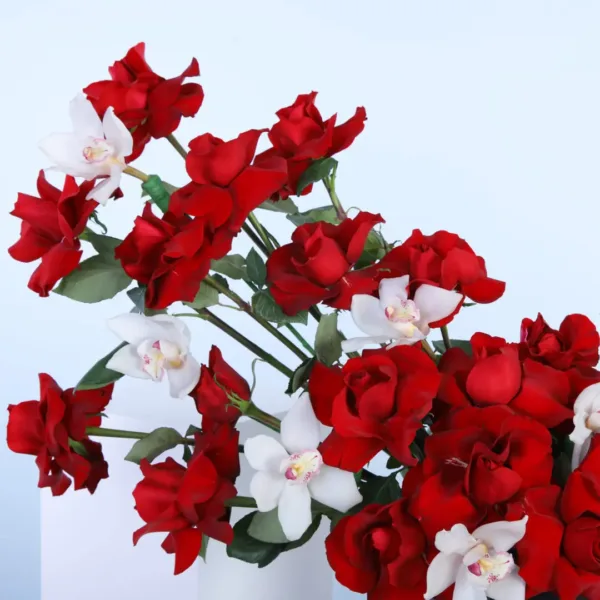 02-20-1080x1080 Romantic Blooms Elegant Box roses and cymbidium
