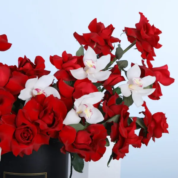 03-20-1080x1080 Romantic Blooms Elegant Box roses and cymbidium