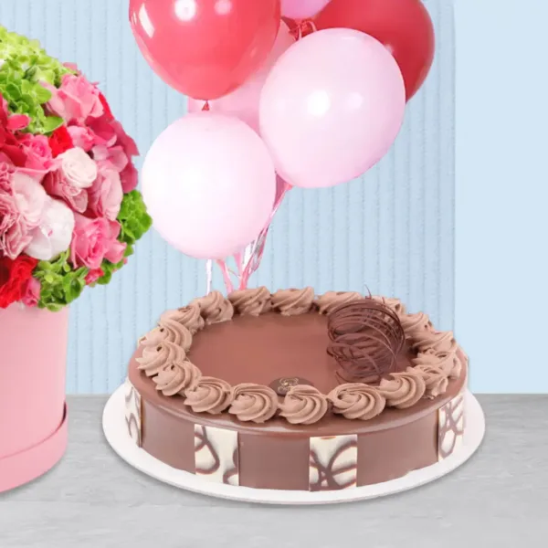 Send Flowers Bloom Basket with Cake Bloom Basket with Cake