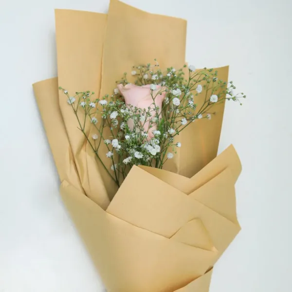 single pink roses wrapped Single Pink Rose Wrapped with Gypso online delivery