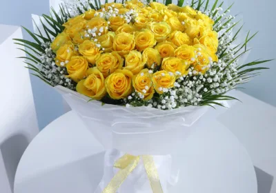 Bright Yellow Bliss Roses Bouquet