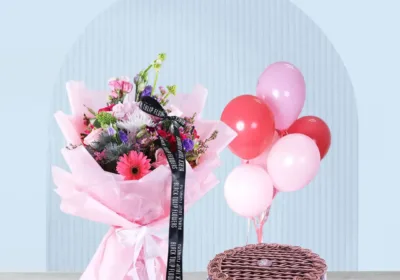 Birthday Cake and flowers
