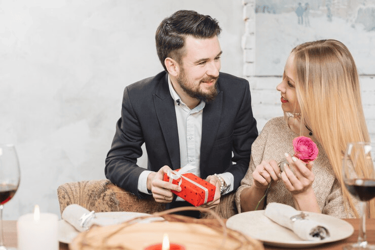 Couple giving Wedding Anniversary Gift