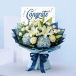 congrats-hydrangea-lilly-bouquet