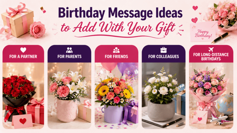 Birthday message ideas to add with your gift for partners, parents, friends, colleagues, and long-distance birthdays.