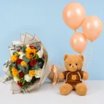 mixed-blooms-teddy-combo