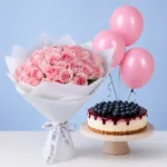 pink-bouquet-blueberry-cheesecake-combo