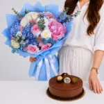 blue-bliss-bouquet-ferrero-rocher-cake