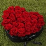 Perfect Red Roses in Heart Shaped Box-1