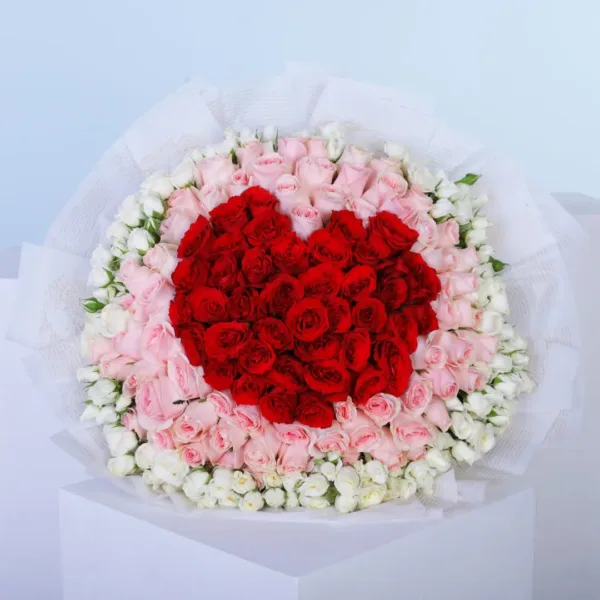 03-1-1080x1080 Red, Pink and White Roses Bouquet