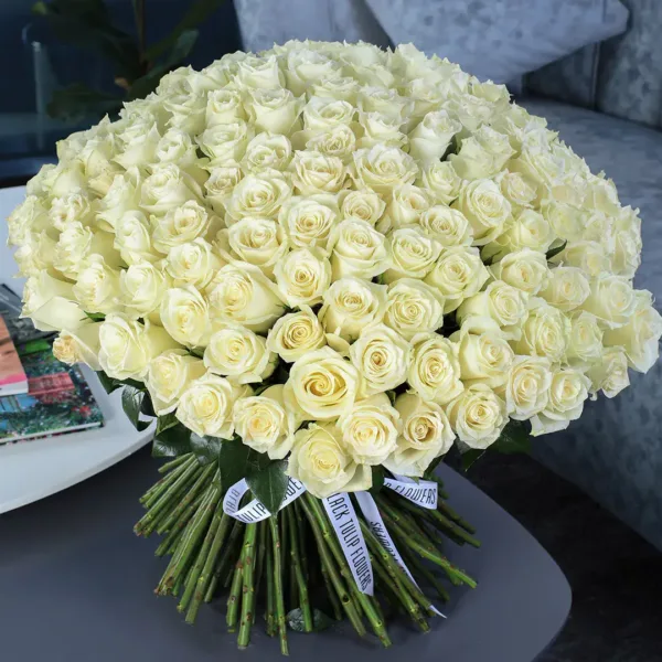 Tempting white roses bouquet2 Tempting White Roses Bouquet