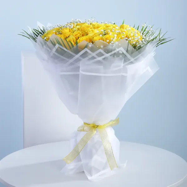 01-15 Bright Yellow Bliss Roses Bouquet