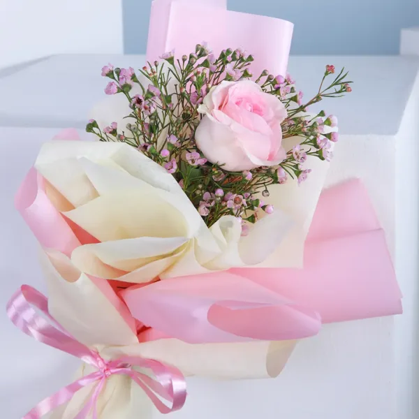 02-25 Single pink rose bouquet