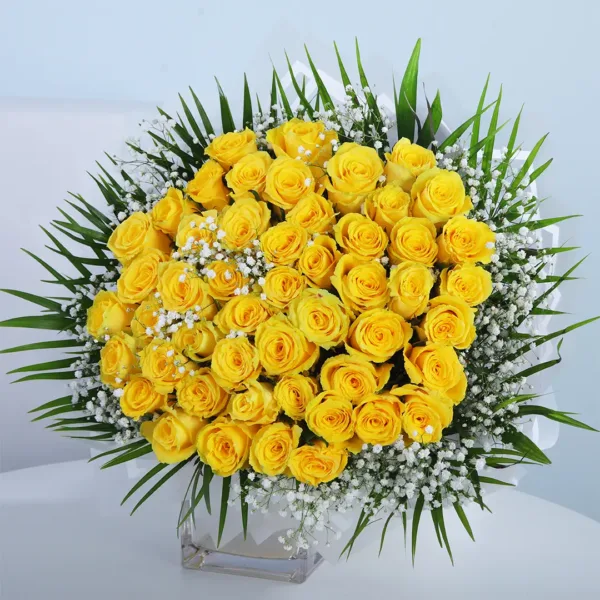 02-8 (1) Bright Yellow Bliss Roses Bouquet