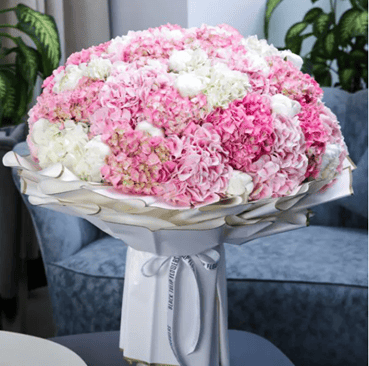 peonies and hydrangea bouquet